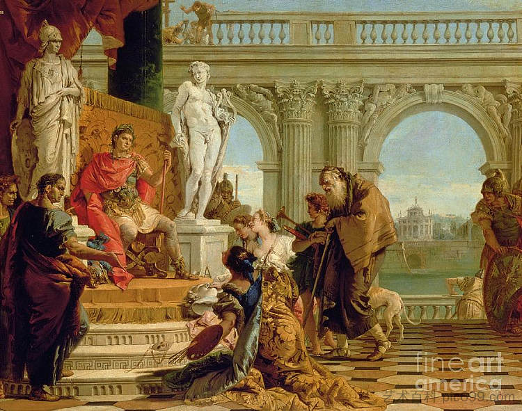 梅塞纳斯向奥古斯都皇帝展示文科 Maecenas Presenting the Liberal Arts to Emperor Augustus (1743),乔万尼·巴蒂斯塔·提埃波罗
