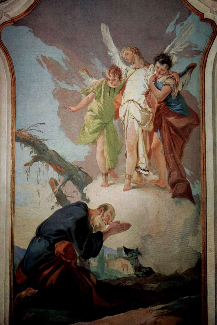 天使向亚伯拉罕显现 The appearance of the angels to Abraham (1726 - 1728)，乔万尼·巴蒂斯塔·提埃波罗