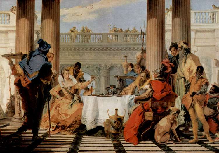 克利奥帕特拉的宴会 The Banquet of Cleopatra (1743 - 1744)，乔万尼·巴蒂斯塔·提埃波罗