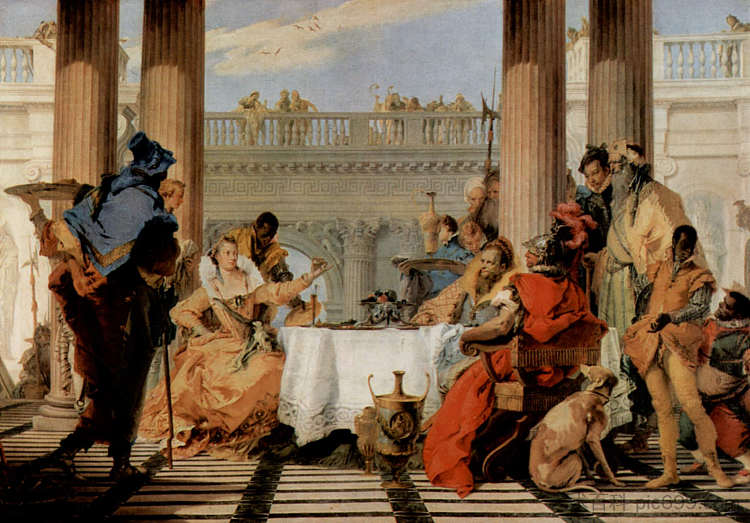 克利奥帕特拉的宴会 The Banquet of Cleopatra (1743 - 1744)，乔万尼·巴蒂斯塔·提埃波罗