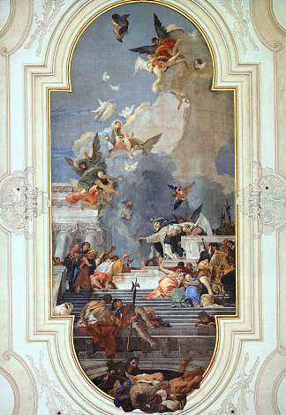 玫瑰经的制度 The Institution of the Rosary (1737 – 1739)，乔万尼·巴蒂斯塔·提埃波罗