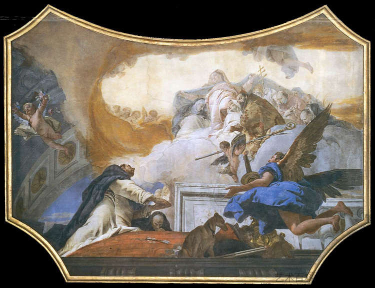 圣母出现在圣多米尼克面前 The Virgin Appearing to St Dominic (1737 - 1739),乔万尼·巴蒂斯塔·提埃波罗