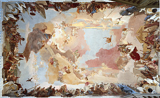 维尔茨堡住宅的天花板壁画 Ceiling fresco at Würzburg Residence (1752 – 1753; Würzburg,Germany                     )，乔万尼·巴蒂斯塔·提埃波罗