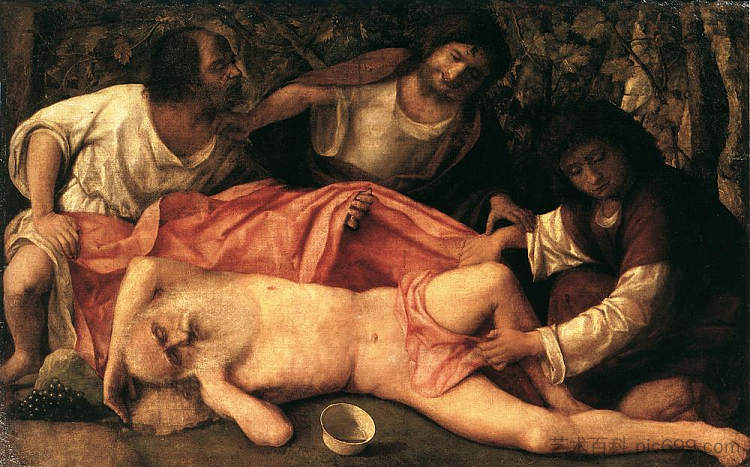 诺亚的醉酒 Drunkenness of Noah (c.1515),乔凡尼·贝利尼