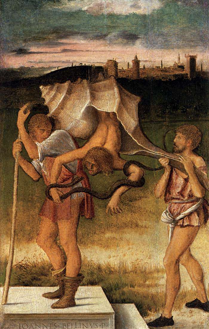 四个寓言谬误（智慧） Four Allegories Falsehood (Wisdom) (c.1490)，乔凡尼·贝利尼