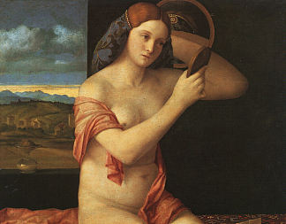 镜子前的裸体年轻女子 Naked young woman in front of the mirror (1515)，乔凡尼·贝利尼