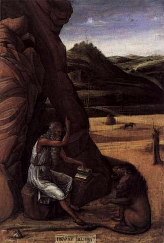 荒野中的圣杰罗姆 St. Jerome in the Wilderness (1450)，乔凡尼·贝利尼