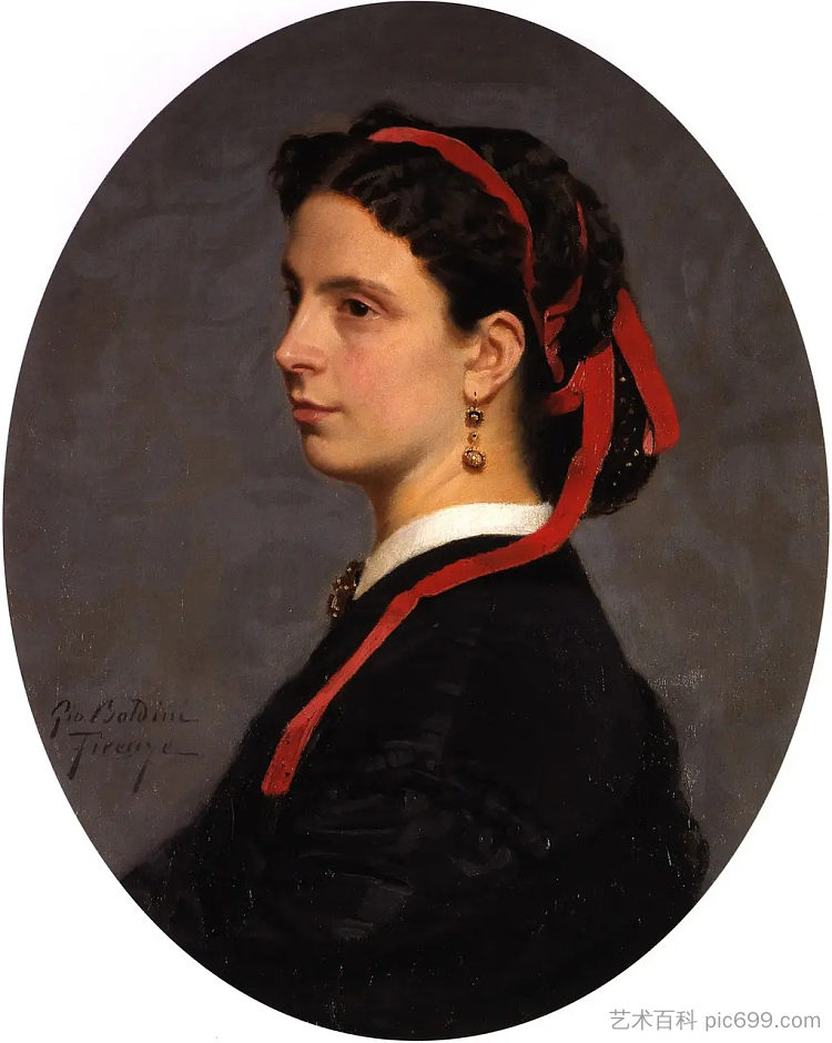 莉莉娅·蒙蒂出生的马格诺尼伯爵夫人的肖像 Portrait of Lilia Monti born Countess Magnoni (1865; Florence,Italy  )，乔瓦尼·波尔蒂尼