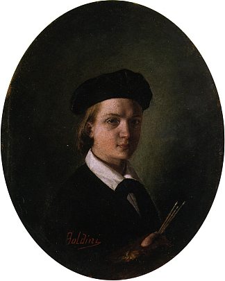 小时候的自画像 Self-portrait as a young boy (1856)，乔瓦尼·波尔蒂尼