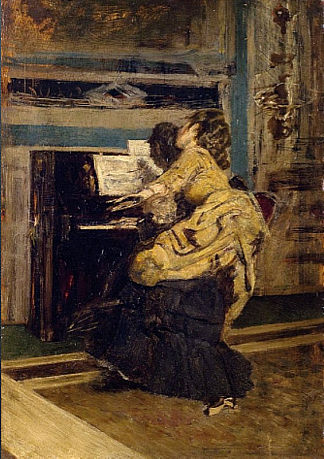 钢琴上的两个女人 Two women at the piano，乔瓦尼·波尔蒂尼