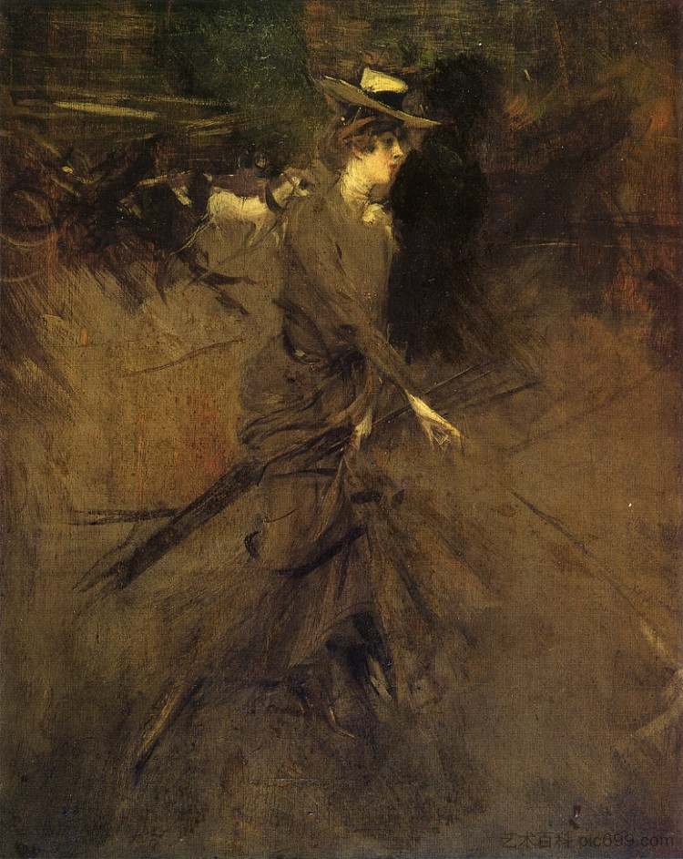 在长廊 In the Promenade (1904 - 1905)，乔瓦尼·波尔蒂尼