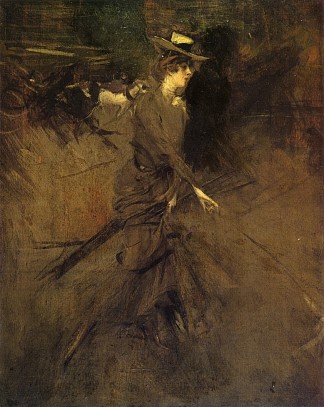 在长廊 In the Promenade (1904 – 1905)，乔瓦尼·波尔蒂尼