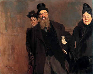约翰·刘易斯·布朗与妻子和女儿 John Lewis Brown with Wife and Daughter (1890)，乔瓦尼·波尔蒂尼