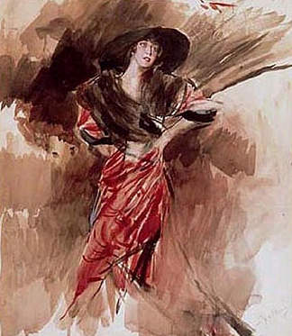红裙女郎 Lady in Red Dress (1916)，乔瓦尼·波尔蒂尼
