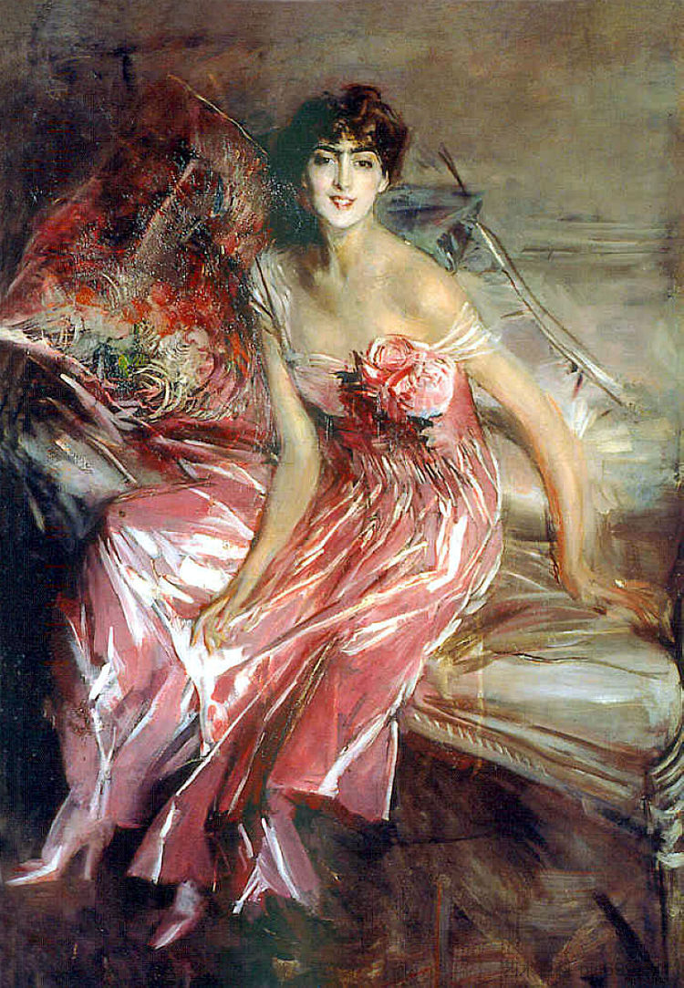 The Lady in Pink （Olivia Concha de Fontecilla的肖像） The Lady in Pink (Portrait of Olivia Concha de Fontecilla) (1916)，乔瓦尼·波尔蒂尼