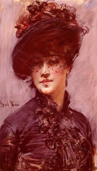 戴黑帽子的女士 Lady with a Black Hat，乔瓦尼·波尔蒂尼