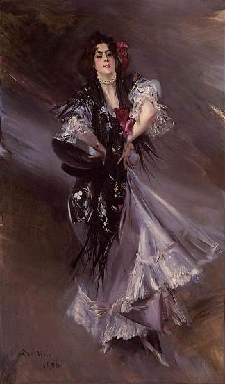 安妮塔·德拉费里肖像 – 西班牙舞者 Portrait of Anita de la Ferie – The Spanish Dancer (1900)，乔瓦尼·波尔蒂尼