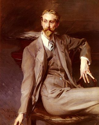 阿蒂斯·劳伦斯·亚历山大·哈里森的肖像 Portrait Of The Artis Lawrence Alexander Harrison (1902)，乔瓦尼·波尔蒂尼