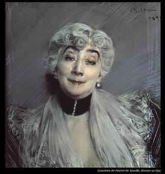 马特尔·德·詹维尔伯爵夫人的肖像，被称为吉普（1850-1932） Portrait of the Countess de Martel de Janville, known as Gyp (1850-1932) (1894)，乔瓦尼·波尔蒂尼