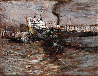 威尼斯的船舶 Ships in Venice (1886)，乔瓦尼·波尔蒂尼