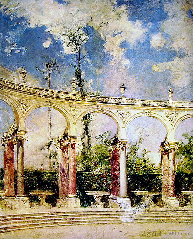 凡尔赛的科洛纳德 The Collonade in Versailles (1889)，乔瓦尼·波尔蒂尼