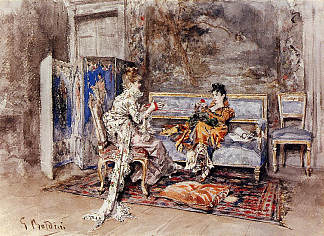 对话 The conversation (c.1870)，乔瓦尼·波尔蒂尼