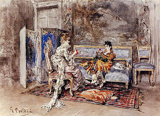 对话 The conversation (c.1870)，乔瓦尼·波尔蒂尼
