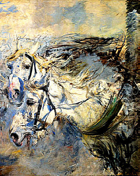 两匹白马 Two White Horses (1881 - 1886)，乔瓦尼·波尔蒂尼