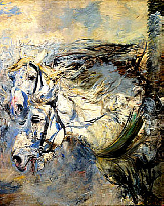 两匹白马 Two White Horses (1881 – 1886)，乔瓦尼·波尔蒂尼