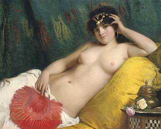 带有红色扇子的奥达利斯克 An Odalisque with a Red Fan，乔瓦尼·科斯塔