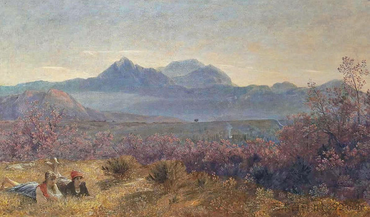 来自圣罗索尔的阿普安阿尔卑斯山 The Apuan Alps from San Rossore (1867 - 1870)，乔瓦尼（尼诺）科斯塔