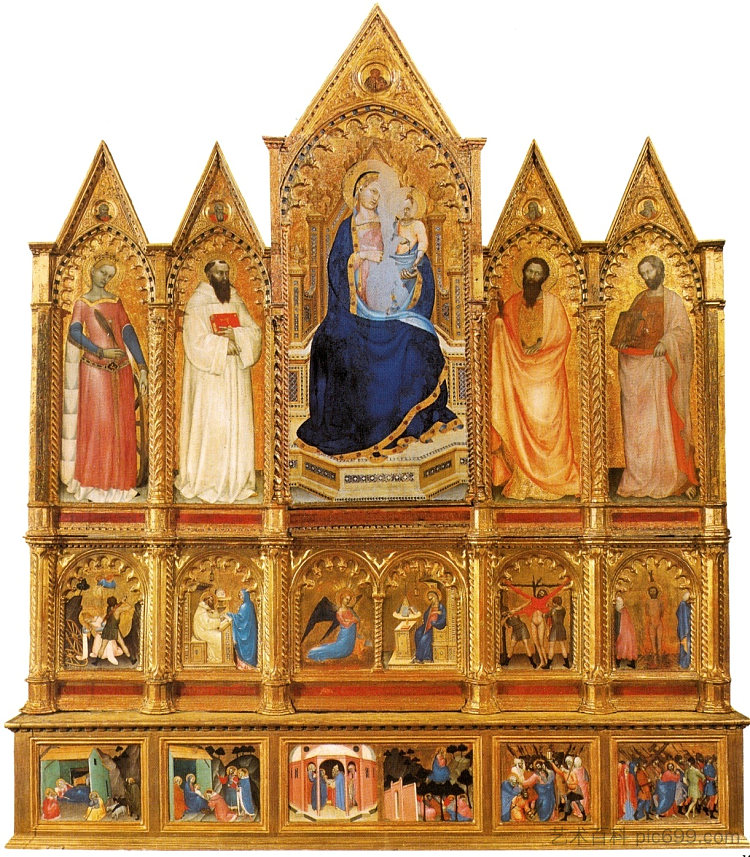 多联画与麦当娜和圣徒 Polyptych with Madonna and Saints (1355)，乔瓦尼（来自米兰）