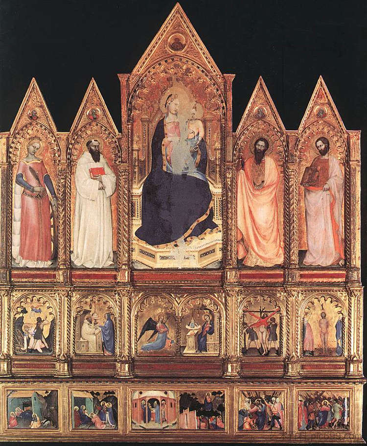 多联画与麦当娜和圣徒 Polyptych with Madonna and Saints (1355)，乔瓦尼（来自米兰）