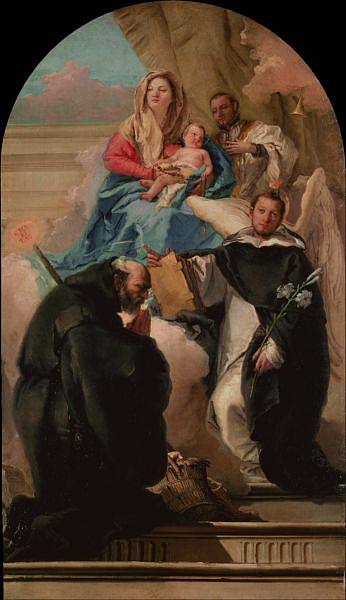 麦当娜和孩子与三个圣徒 Madonna and Child with Three Saints (c.1759 - c.1762)，乔万尼·多米尼克·提埃波罗