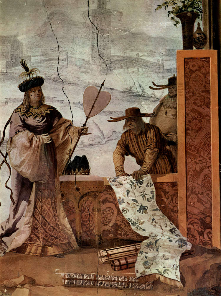 纺织品商人,来自森林中的中国房间 The Textile Merchant, from the Chinese Room in the Foresteria (1757),乔万尼·多米尼克·提埃波罗