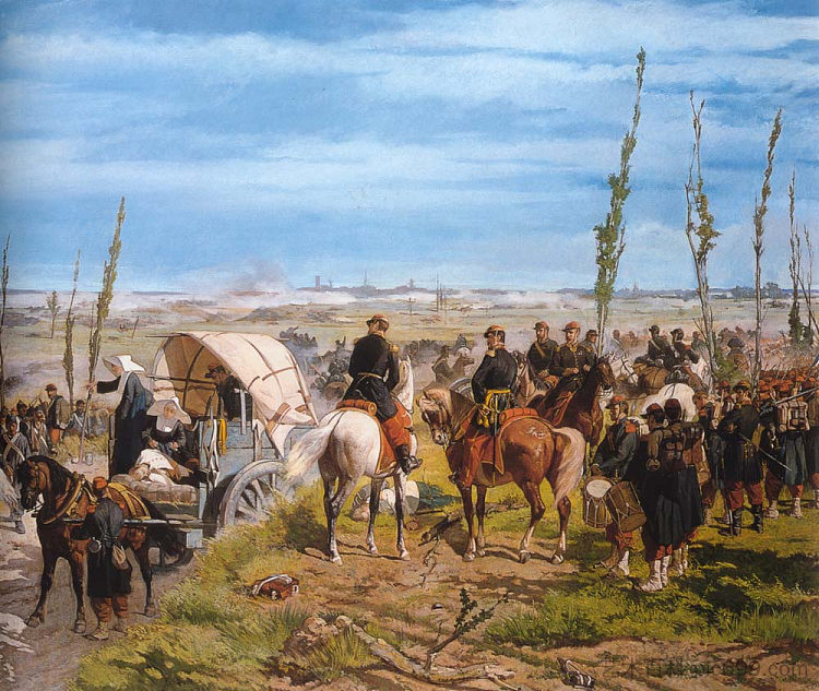 洋红色战役后的意大利营地 The Italian camp after the Battle of Magenta (1861 - 1862)，乔瓦尼·法托里