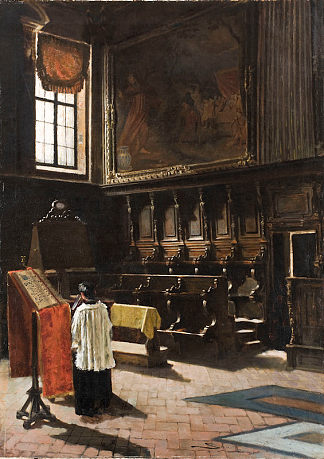 米兰圣安东尼奥阿巴特教堂合唱团 The Choir of the Church of Sant’antonio Abate in Milan (1879)，乔凡尼·塞冈提尼