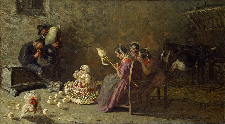 布里安扎的风笛手 Bagpipers of Brianza (c.1883 - c.1885)，乔凡尼·塞冈提尼