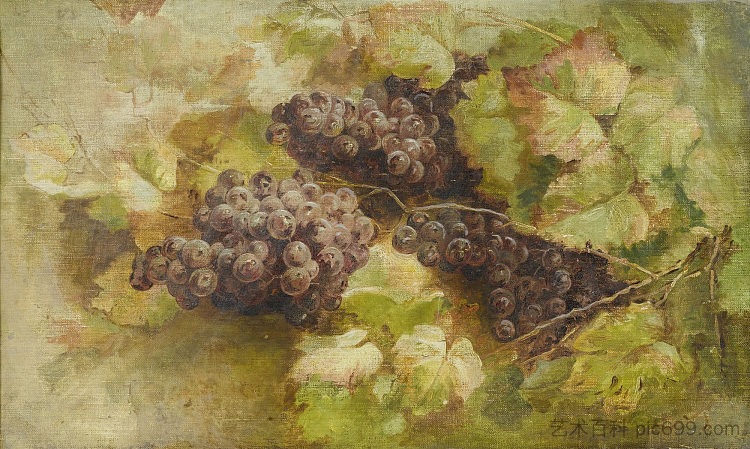 静物与葡萄 Still Life with Grapes (1899)，乔凡尼·塞冈提尼