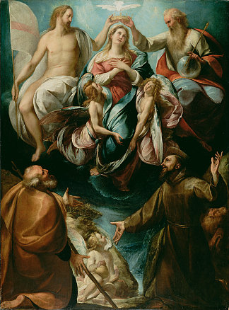 圣母与圣约瑟夫和阿西西的弗朗西斯加冕 Coronation of the Virgin with Saints Joseph and Francis of Assisi (1607)，朱利奥·切萨雷·普罗卡奇尼
