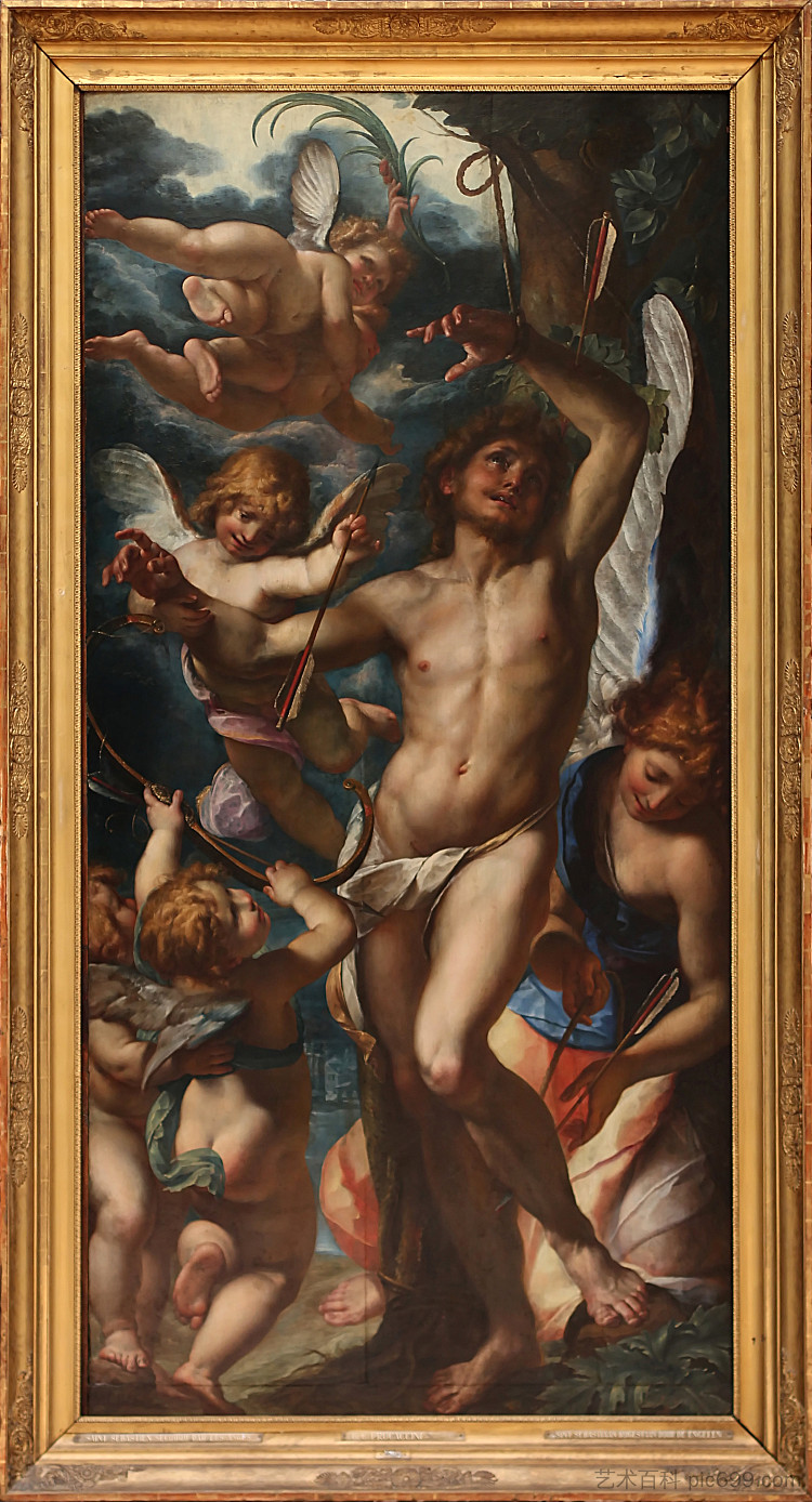 天使照料的圣塞巴斯蒂安 St Sebastian Tended by Angels (c.1610 - c.1612),朱利奥·切萨雷·普罗卡奇尼