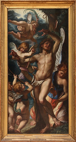 天使照料的圣塞巴斯蒂安 St Sebastian Tended by Angels (c.1610 – c.1612)，朱利奥·切萨雷·普罗卡奇尼