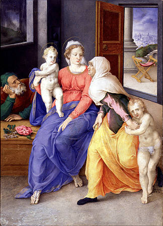 圣家庭与圣伊莎贝尔和圣华尼托 Holy Family with Santa Isabel and San Juanito (1556 – 1557)，古利奥·克洛维奥