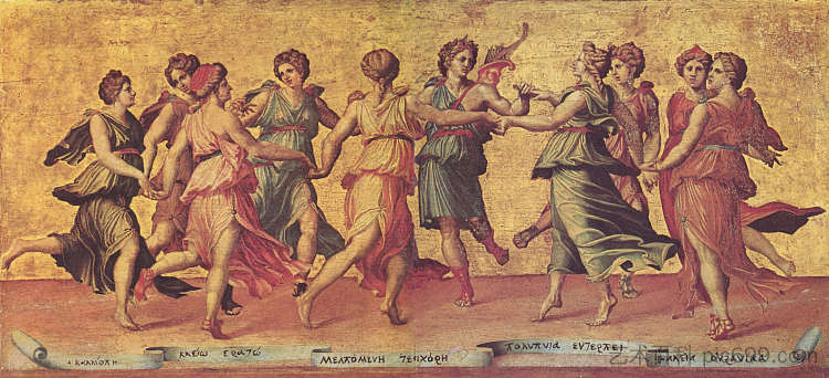 阿波罗与缪斯女神共舞 Apollon Dances with the Muses (1540),朱利奥·罗马诺