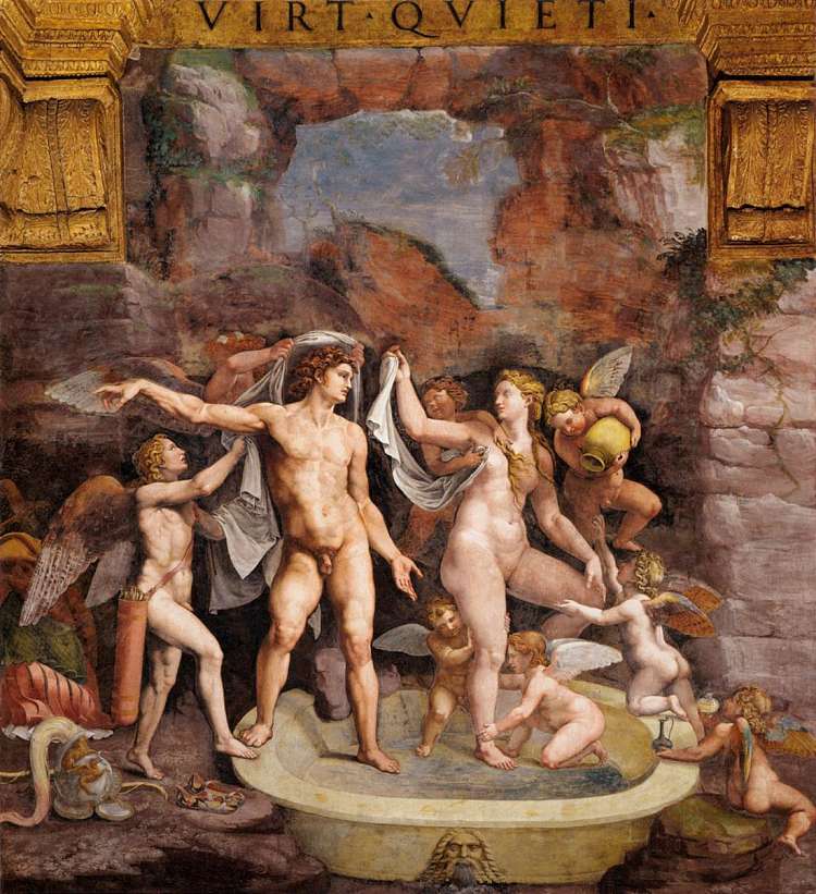 金星和火星沐浴 Venus and Mars Bathing (c.1526 - c.1528)，朱利奥·罗马诺