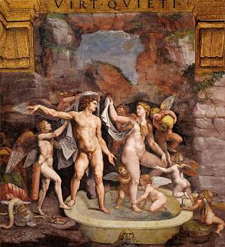 金星和火星沐浴 Venus and Mars Bathing (c.1526 – c.1528)，朱利奥·罗马诺