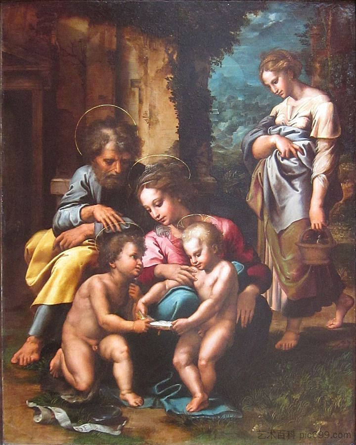 神圣家族 The Holy Family (1520; Italy  )，朱利奥·罗马诺