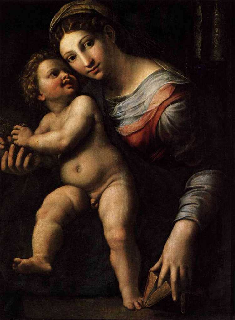 处女与孩子 Virgin with the Child (c.1520; Italy  )，朱利奥·罗马诺