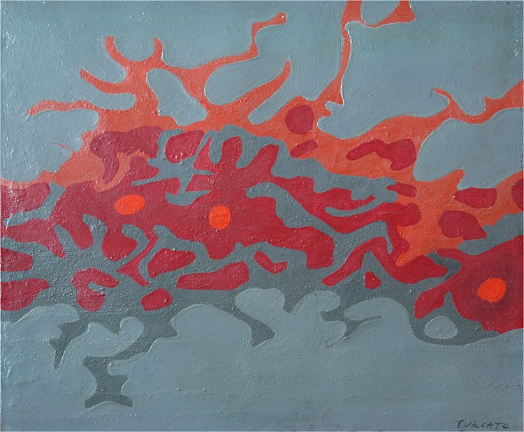 灰粉色构图 Composizione grigio-rosa (1957)，朱利奥图尔卡托
