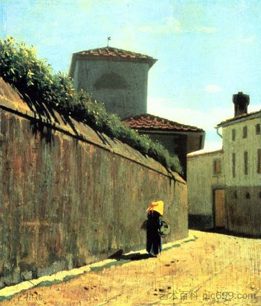 阳光下的街道 Street in the sun (1863 - 1864)，朱塞佩·阿巴蒂